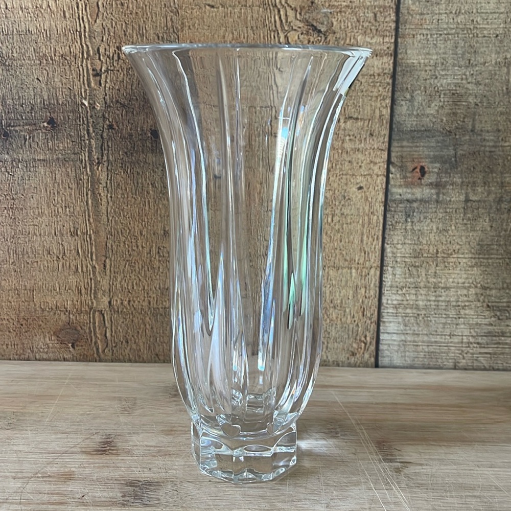 CRYSTAL VASE Noritake Crystal Germany Vendome 7 3/4" Gorgeous Flared Vase